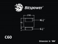 Fitting Bitspower Exten 15MM MALE-FEMALE (Carbon Black)