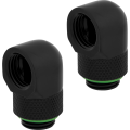 Fitting Corsair Hydro X Series 90° Rotary Adapter Twin Pack — Black
