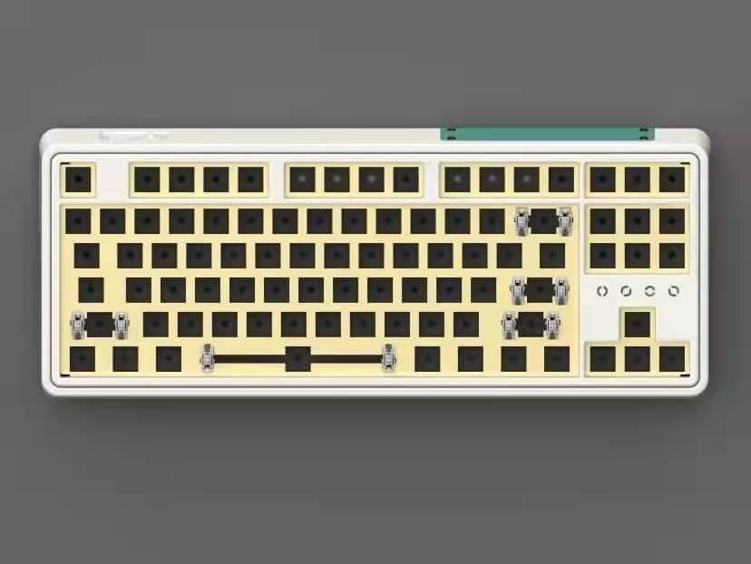 Bộ KIT bàn phím cơ CMK87 White - Plate đồng 