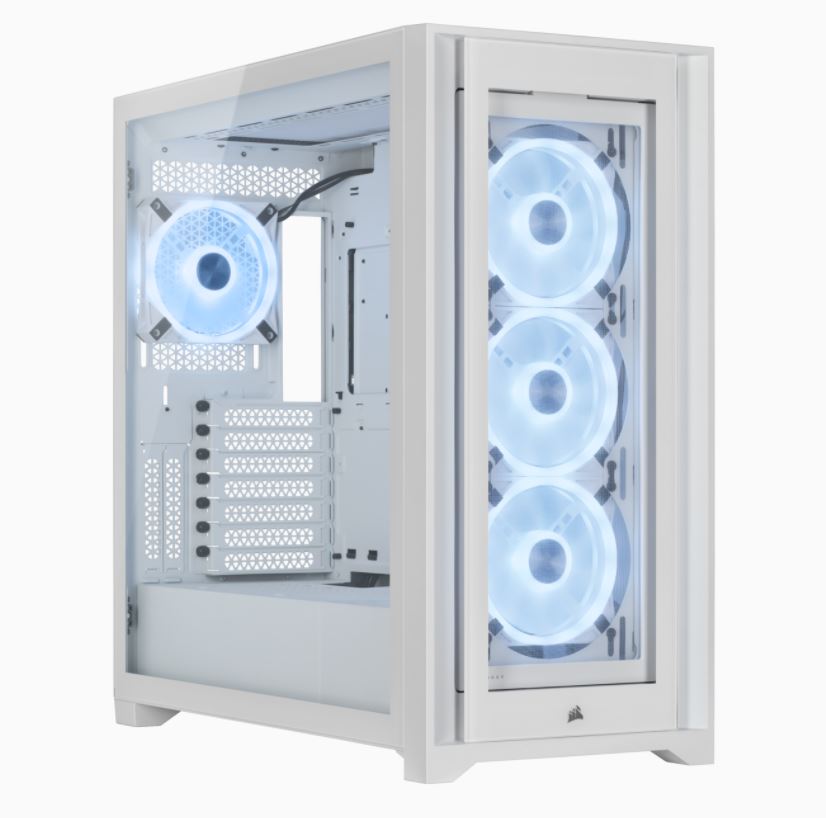 Vỏ Case Corsair iCUE 5000X RGB QL Edition Mid-Tower ATX Case — True White