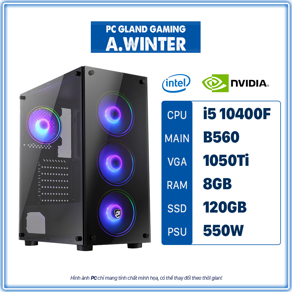 PC GLAND GAMING ASSASSIN WINTER (Core i5/B560/RAM 8GB/1050Ti/120 SSD)