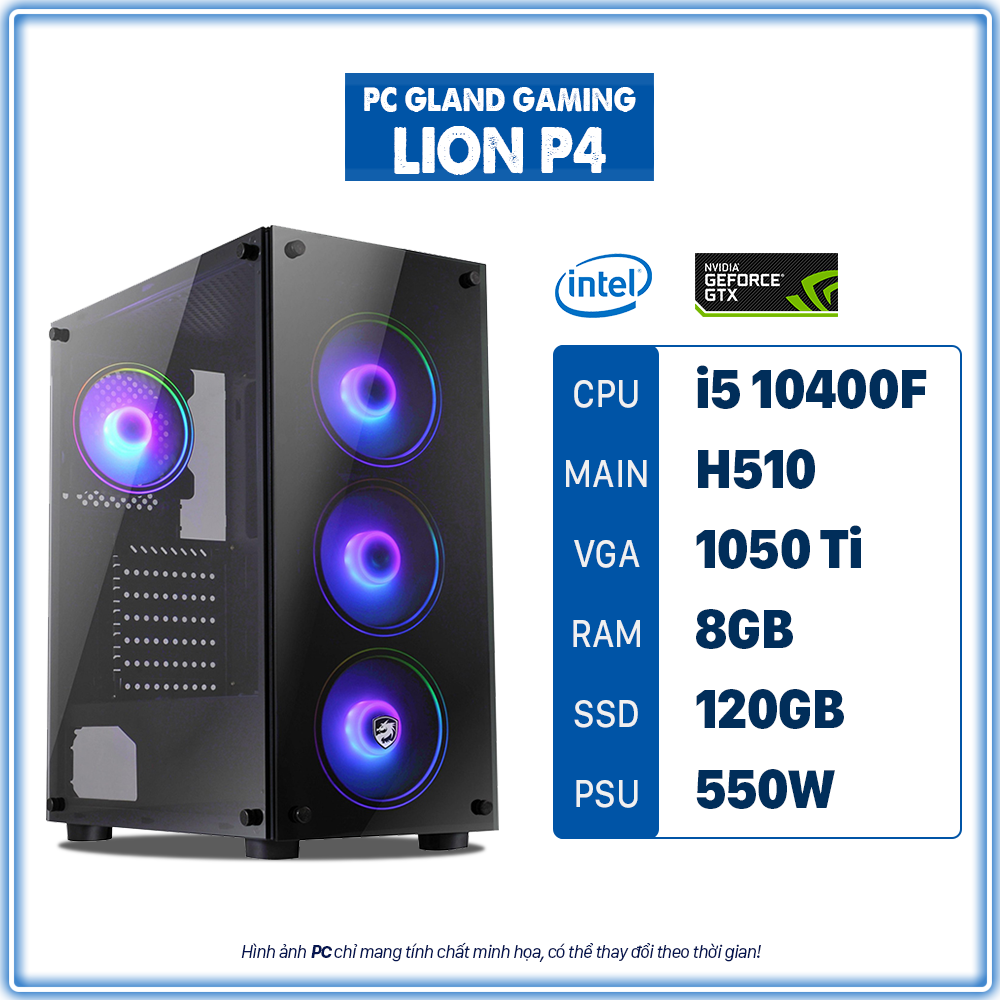 PC GL LION P4 I5-10400F - VGA GTX 1050Ti