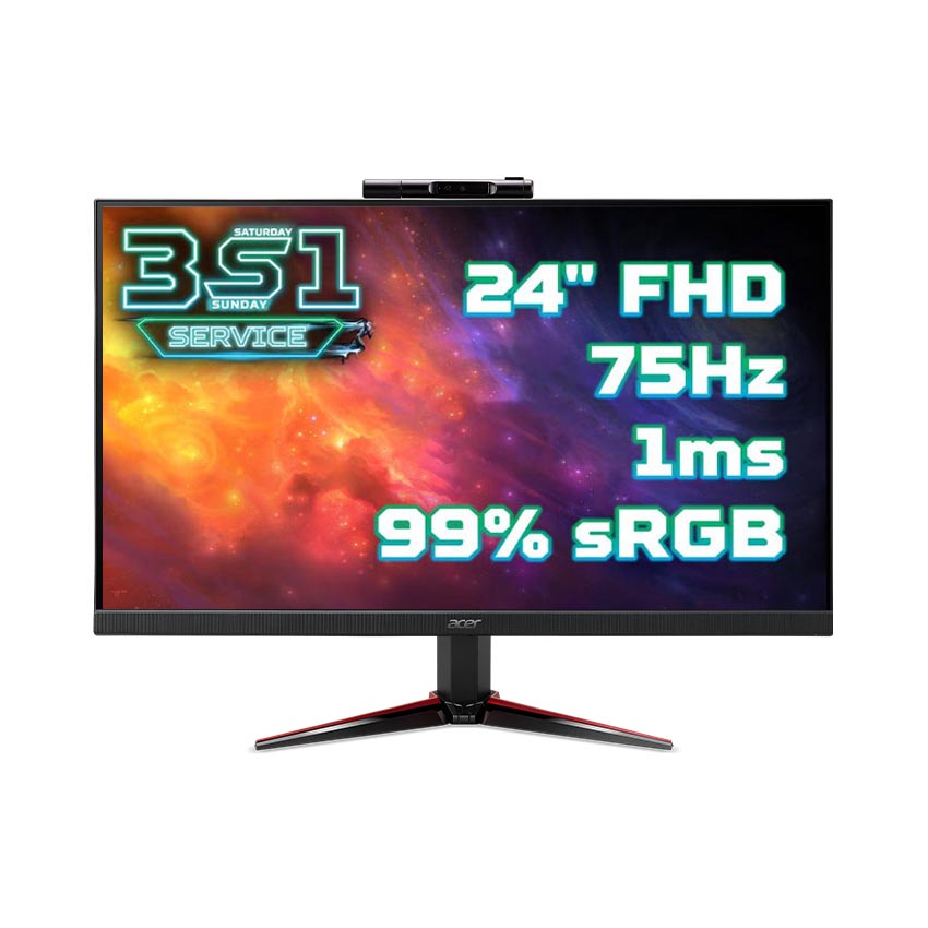 Màn hình Acer VG240Y D (23.8 inch/FHD/IPS/75Hz/1ms/250nits/HDMI+DP+VGA+Audio/Loa/Freesync/Webcam)
