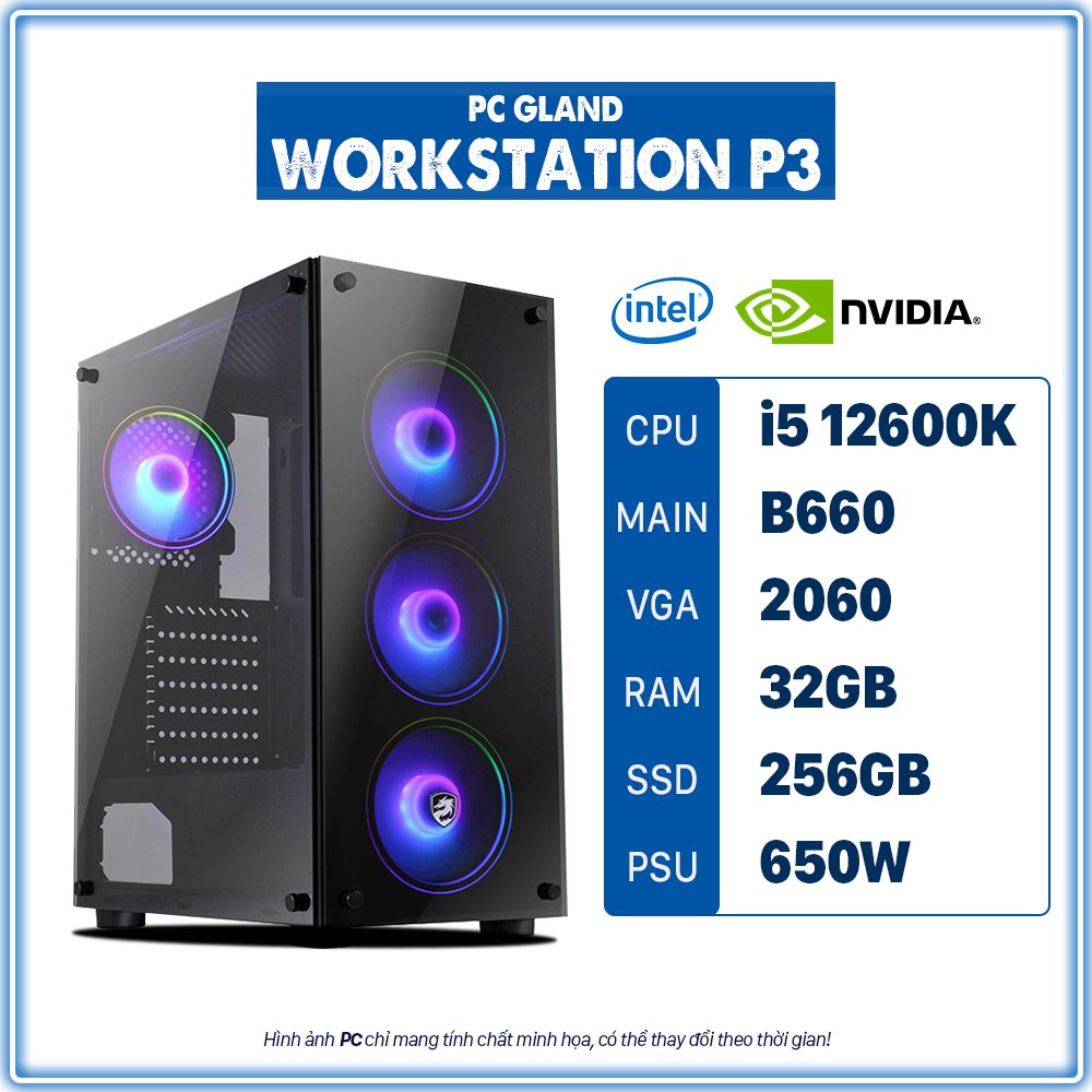 PC GL WORKSTATION P3 I5 12600K - VGA RTX 2060