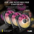 Fan case Corsair iCUE LINK RX120 MAX RGB 120mm PWM Thick Fans Starter Kit - Black