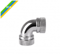 Fitting Thermaltake Pacific PETG Tube 90-Degree dual compression 16mm OD - Chrome 