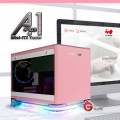 Vỏ case InWin A1 Plus Pink QI Charger - Full Side Tempered Glass Mini ITX