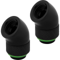 Fitting Corsair Hydro X Series 45° Rotary Adapter Twin Pack — Black