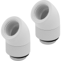 Fitting Corsair Hydro X Series 45° Rotary Adapter Twin Pack — White
