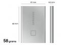 Ổ cứng di động SamSung T7 Touch  1TB / 2.5" USB -C, Silver , Up to 1,050MB/s