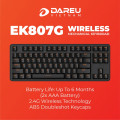 Bàn phím cơ không dây DAREU EK807G BLACK 87-KEYS (Red D switch)