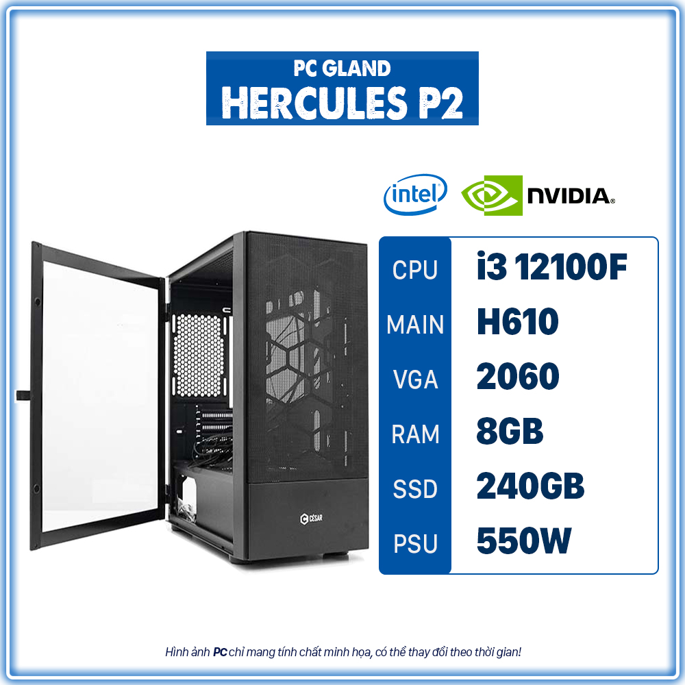 PC GL HERCULES P2 - I3-12100F - VGA RTX 2060