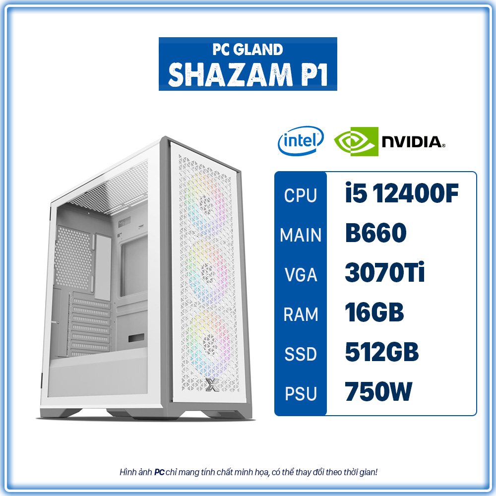 PC GL SHAZAM P1 I5-12400F VGA RTX 3070Ti