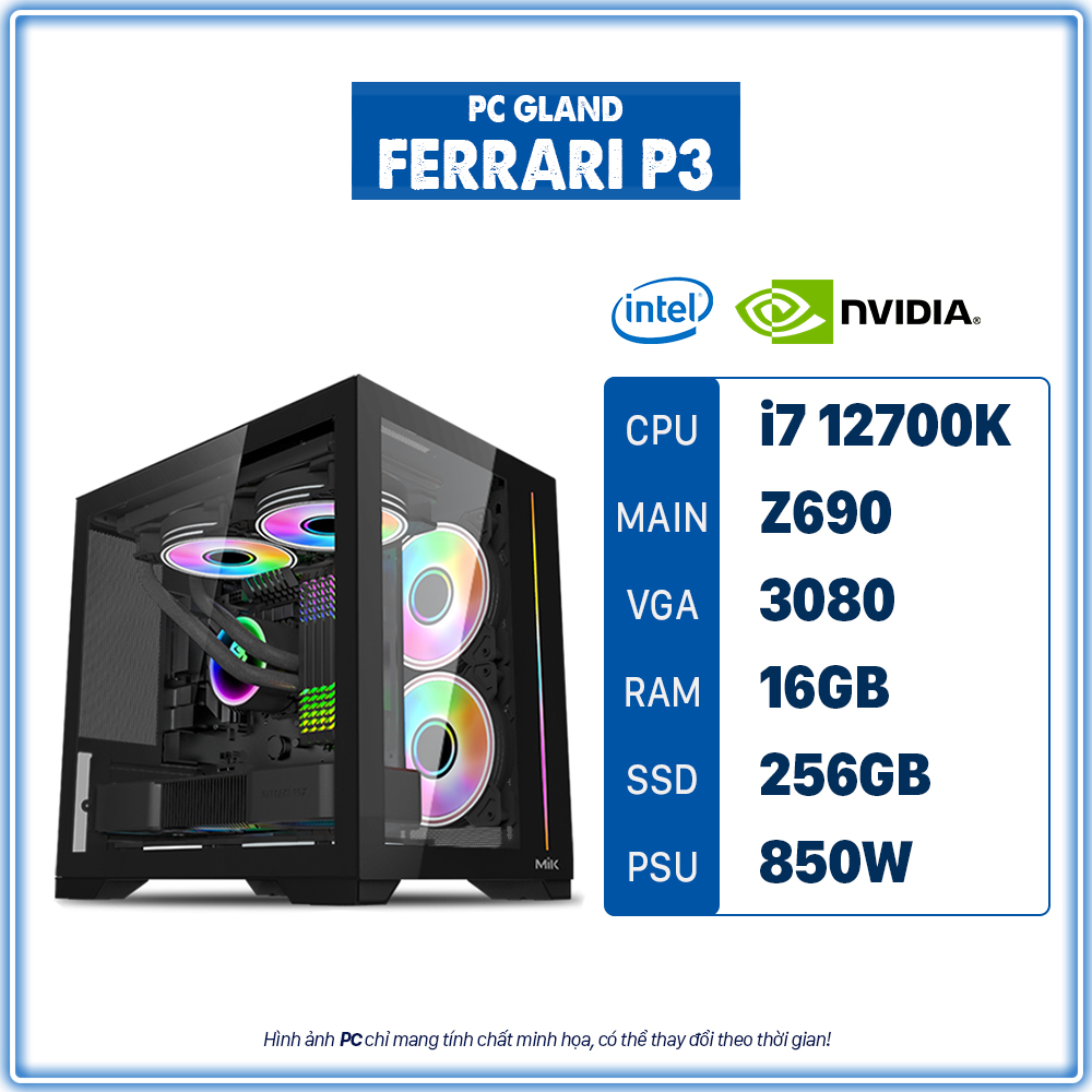 PC GL FERRARI P3 I7 12700K - VGA RTX 3080