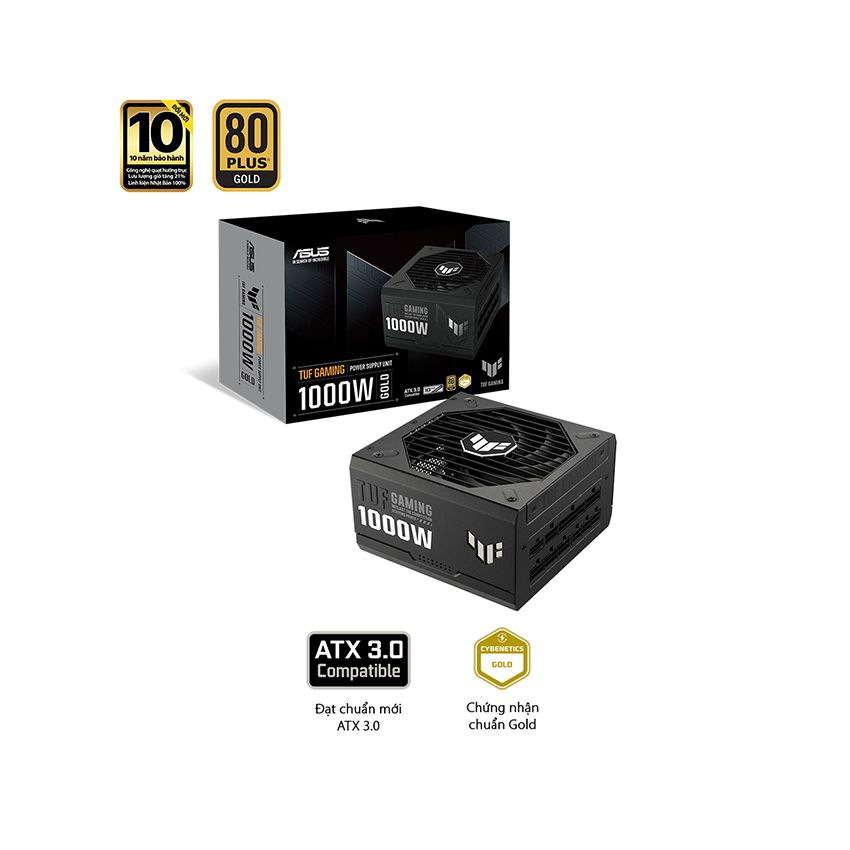 PSU Asus TUF Gaming 1000W Gold ATX3.0 ( Pci Gen 5.0 /80 Plus Gold/Màu Đen/Full Modular)