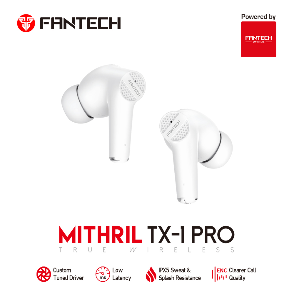Tai nghe không dây FANTECH TX1 PRO MITHRIL WIRELESS EARPHONE WHITE