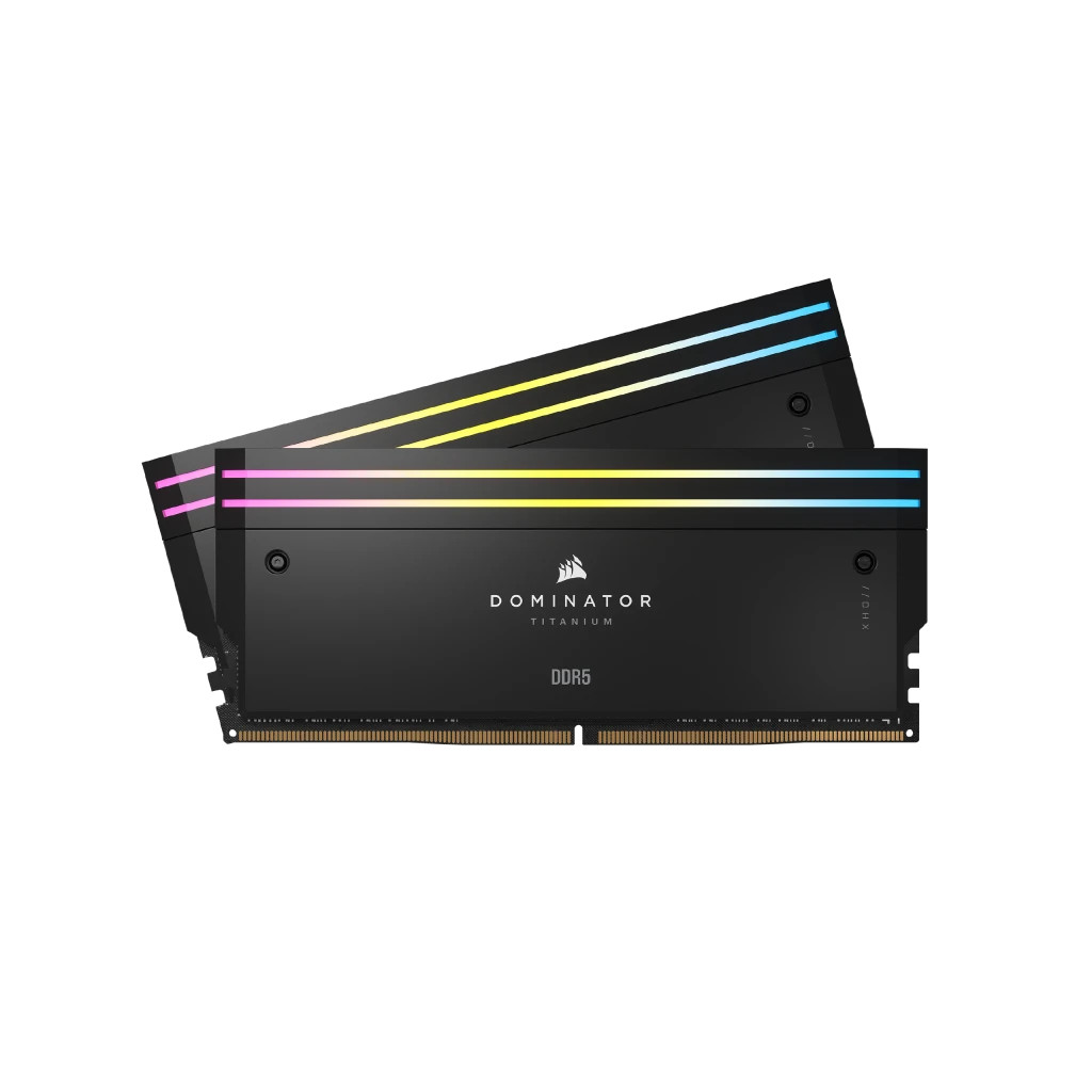Ram CORSAIR DOMINATOR® TITANIUM RGB 32GB (2x16GB) DDR5 DRAM 7200MT/s CL34 Intel XMP Memory Kit — Black