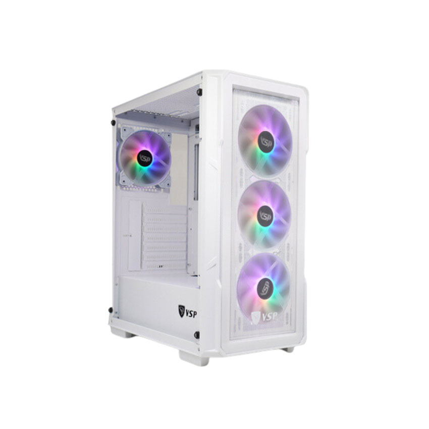 Vỏ Case VSP KA27 Trắng (ATX/Mid Tower/Màu Trắng/4fan)
