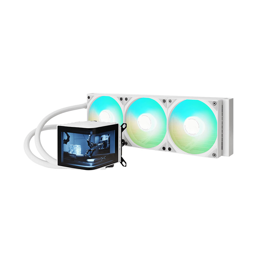 Tản nhiệt nước CPU AIO TRYX PANORAMA ARGB 360 WHITE (Màn AMOLED 6.5/Bơm ASETEK 8)