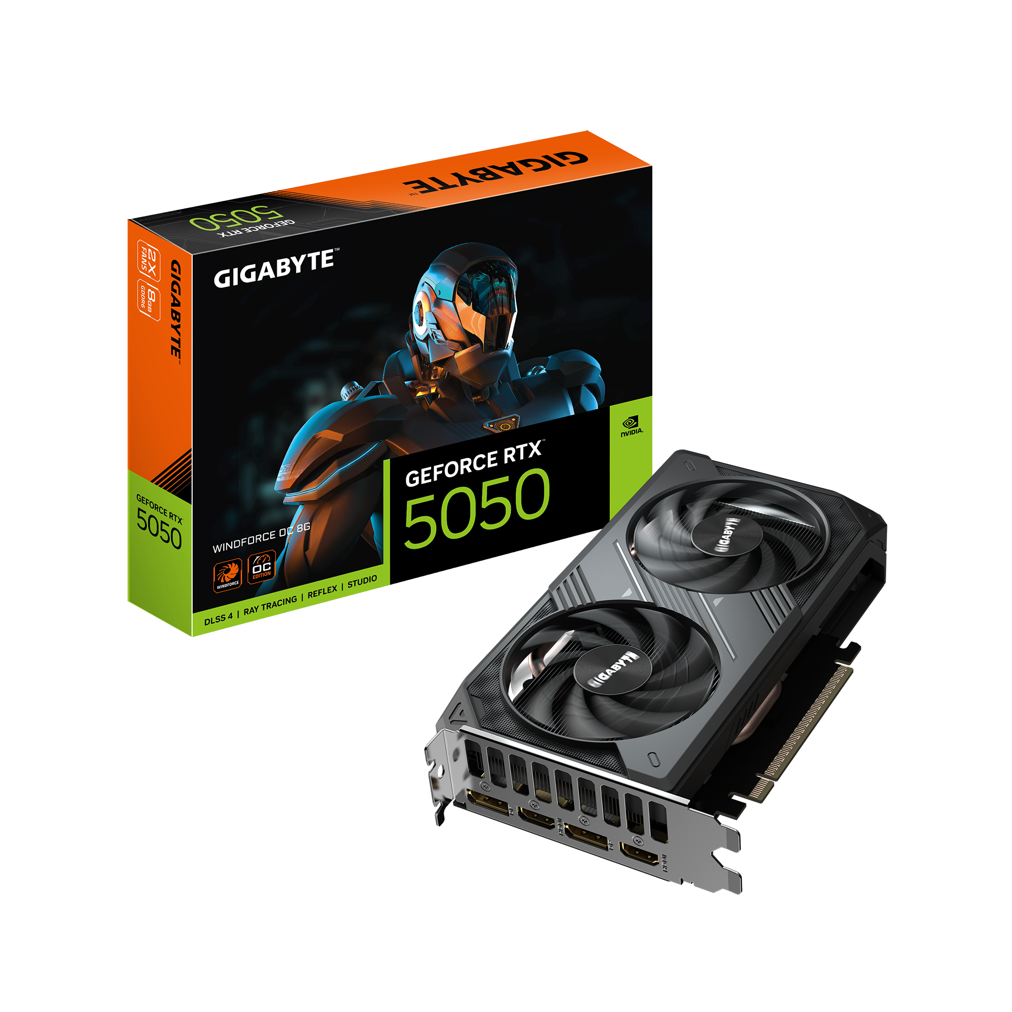 VGA Gigabyte GeForce RTX 5050 WINDFORCE OC-8GB (GV-N5050WF2OC-8GD) GDDR6