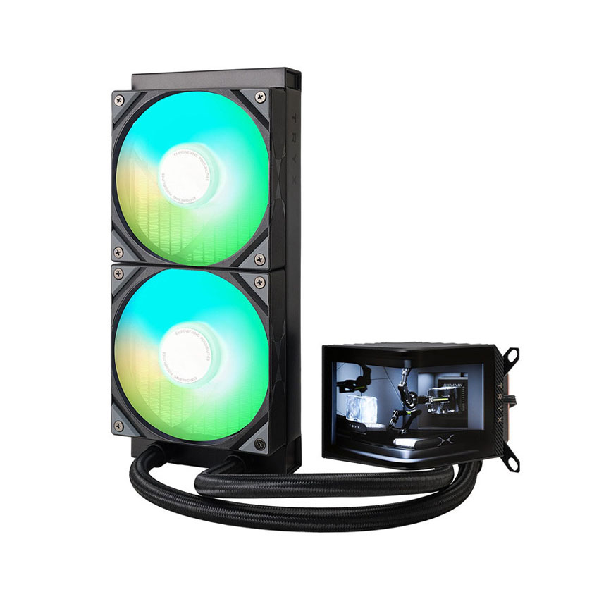 Tản nhiệt nước CPU AIO TRYX PANORAMA 240 ARGB Black (Màn 2k 6.5"/Bơm ASETEK 8v2)