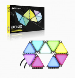 Đèn Led Corsair iCUE LC100 Case Accent Lighting Panels — Mini Triangle — 9x Tile Starter Kit