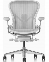 Ghế công thái học Herman Miller Aeron - Trắng Mineral - Hàng xách tay ( M/Nhôm/PU)