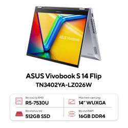 Laptop Asus VivoBook TN3402YA-LZ026W (R5 7530U/16GB RAM/512GB SSD/14 Cảm ứng/Win11/Bạc)