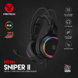 Tai nghe FANTECH HG16s SNIPER II 7.1 VIRTUAL SURROUND BLACK 