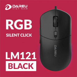 Chuột không dây DAREU LM121 Black (RGB, SILENT CLICK)