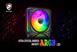 FAN VITRA CRYSTAL MIRROR INFINITY ARGB BLACK (MÀU ĐEN/LED VÔ CỰC)