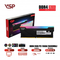 Ram VSP DDR4 RGB 16GB (1x 16GB) bus 3600Mhz - Black