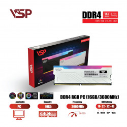 Ram VSP DDR4 RGB 16GB (1x 16GB) bus 3600Mhz - White