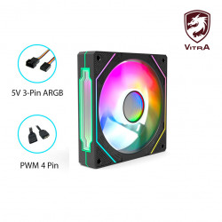 Fan Case VITRA LINK MIRROR INFINITY ARGB 12CM BLACK 5V 3PIN PWM