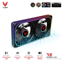 Fan Case VSP T2 Normal Fan Đen (ARGB Infinity Mirror / Fan Đôi Liền Khối)