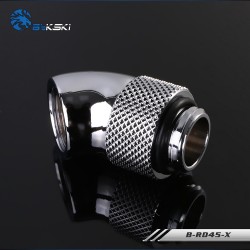 Fitting Bykski Adapter 45 Male-Female Rotary Silver