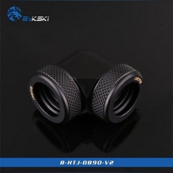 Fitting Bykski 90+com OD:14 female-female (Black)