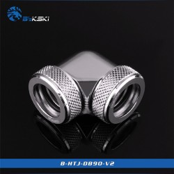 Fitting Bykski 90+com OD:14 female-female (Silver)