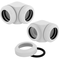 Fitting Corsair Hydro X Series XF Hardline 90° 14mm OD Fitting Twin Pack — White