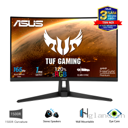 Màn hình ASUS TUF Gaming VG27VH1B 27 inch Curved Full HD 165Hz Adaptive-sync, FreeSync™ 1ms