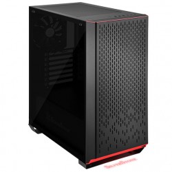 Vỏ case Silverstone PM02B-G Tempered Glass Black