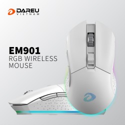 Chuột chơi game DAREU EM901 RGB - WHITE (BRAVO ATG4090 sensor)