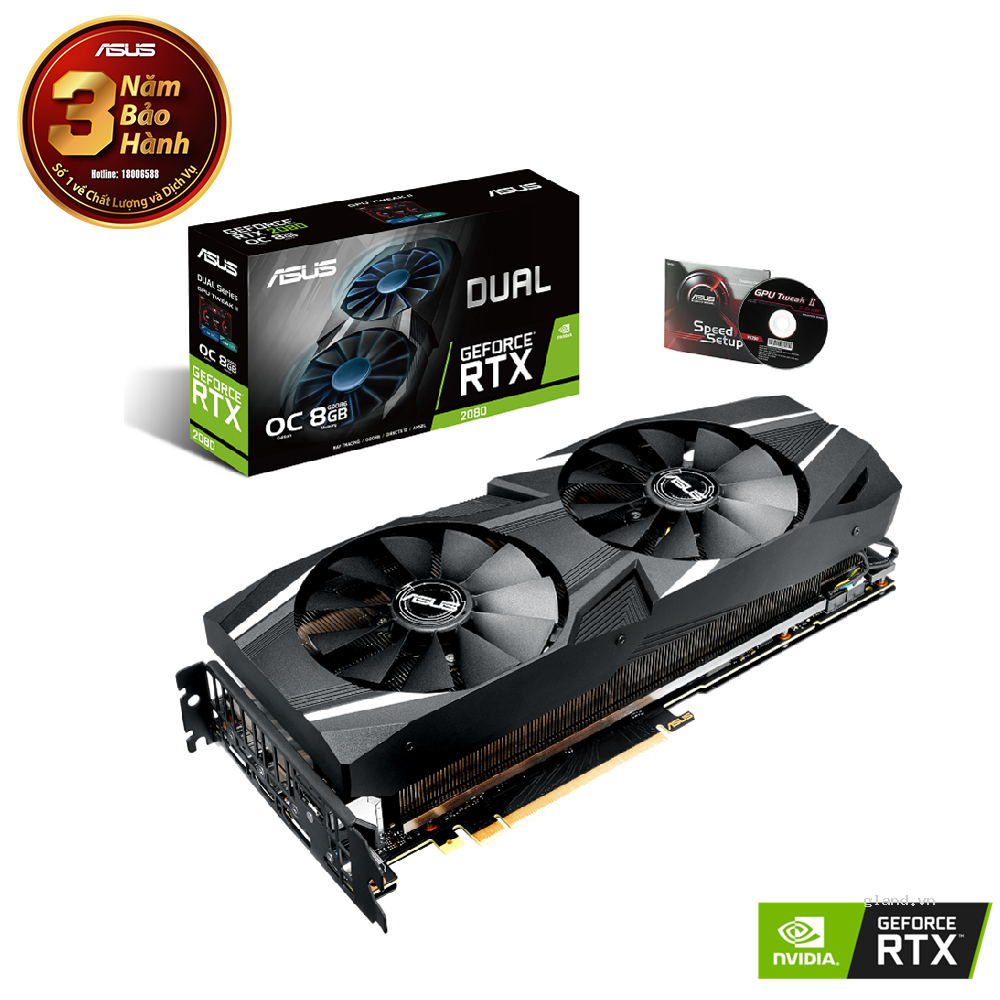VGA ASUS Dual GeForce RTX 2080 OC Edition 8GB GDDR6 (DUAL-RTX2080-O8G)