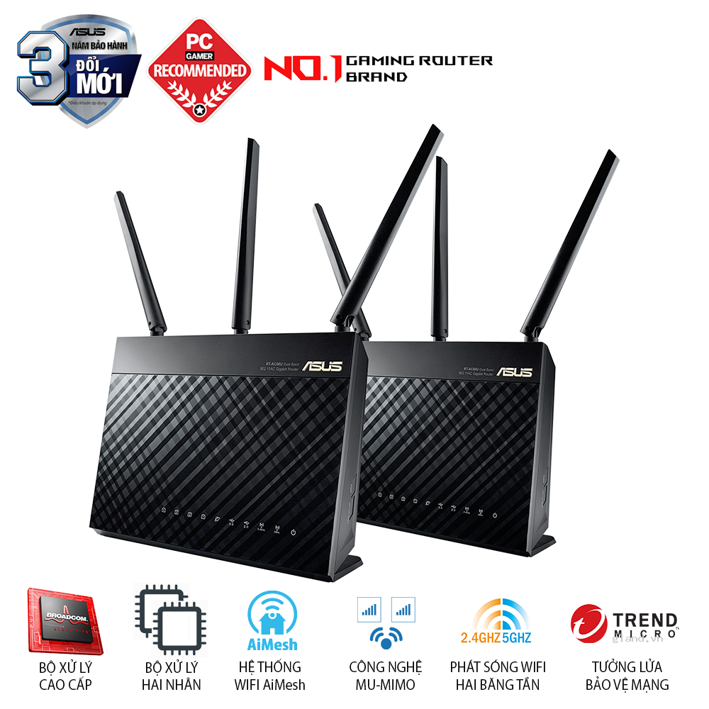 Router ASUS Bộ đôi AiMesh ASUS RT-AC68U