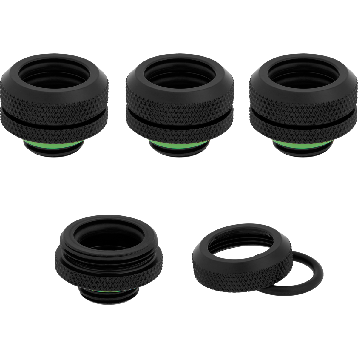 Fitting Corsair Hydro X Series XF Hardline 14mm OD Fitting Four Pack — Black