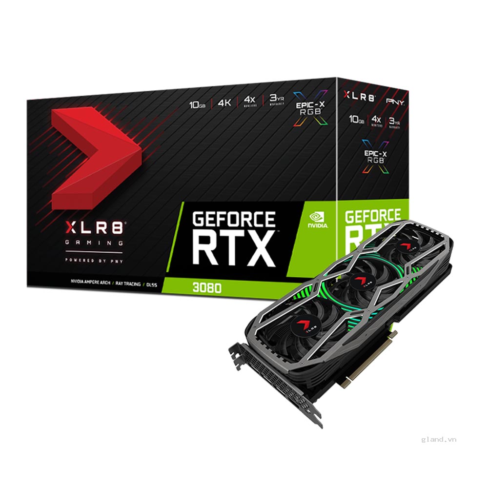 VGA PNY GeForce RTX 3080 10GB XLR8 Gaming EPIC-X RGB Triple Fan Edition (VCG308010TFXPPB)