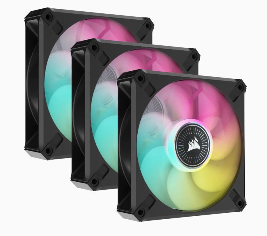 Fan case Corsair iCUE ML120 RGB ELITE Premium 120mm PWM Magnetic Levitation Fan — Triple Fan